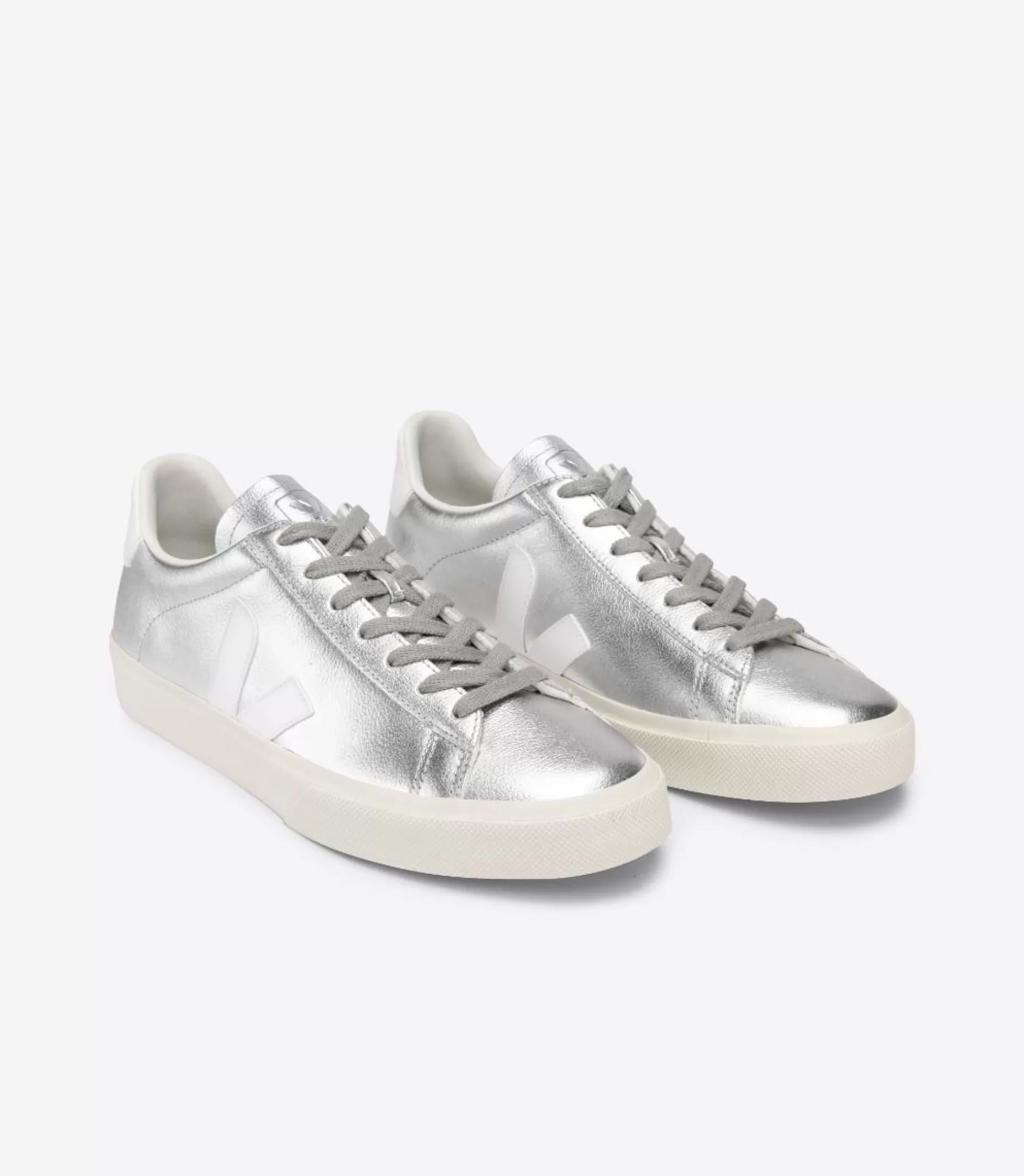 Cheap VEJA Campo Chromefree Leather Silver White