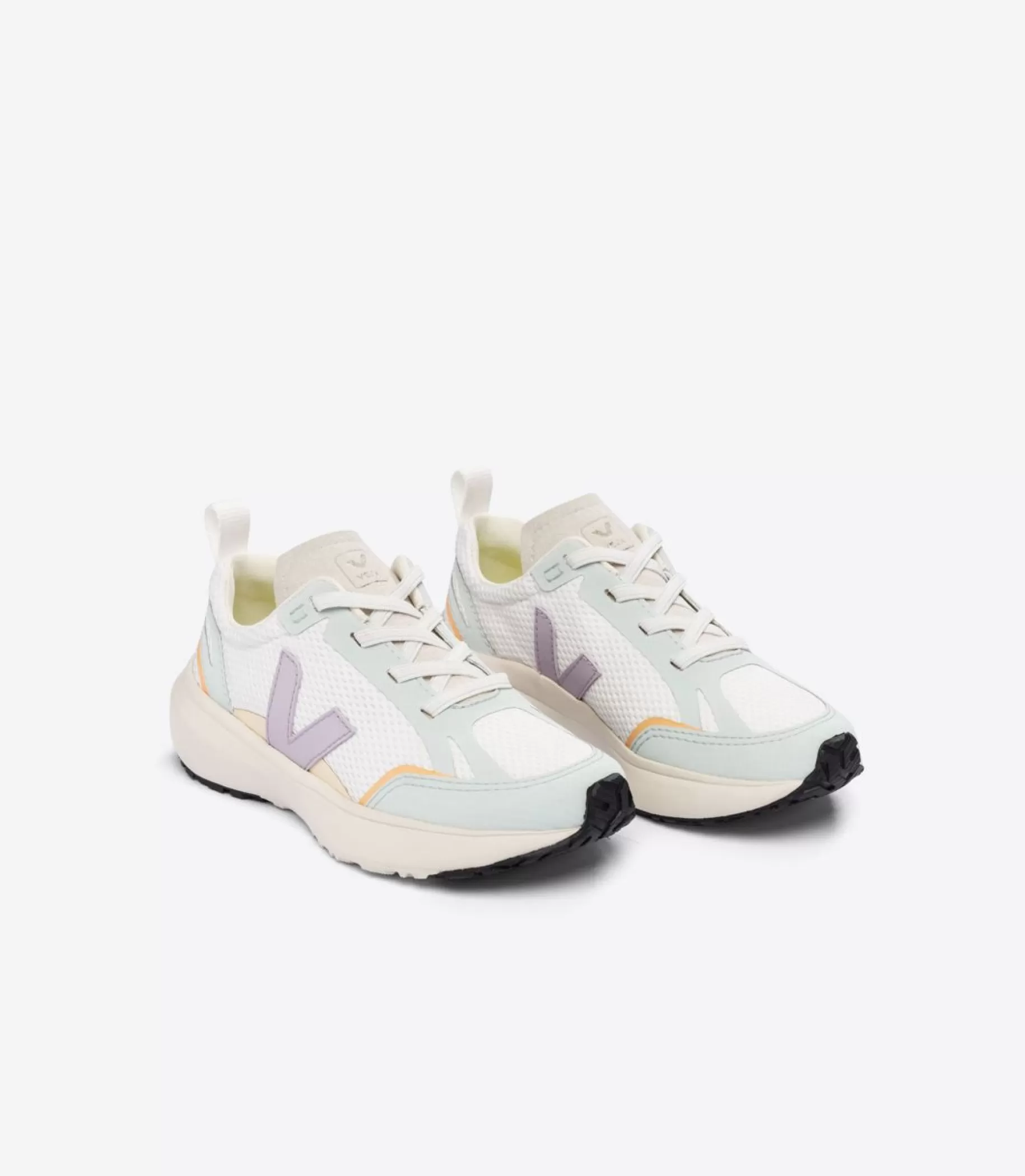Cheap VEJA Canary Elastic Laces Alveomesh White Parme