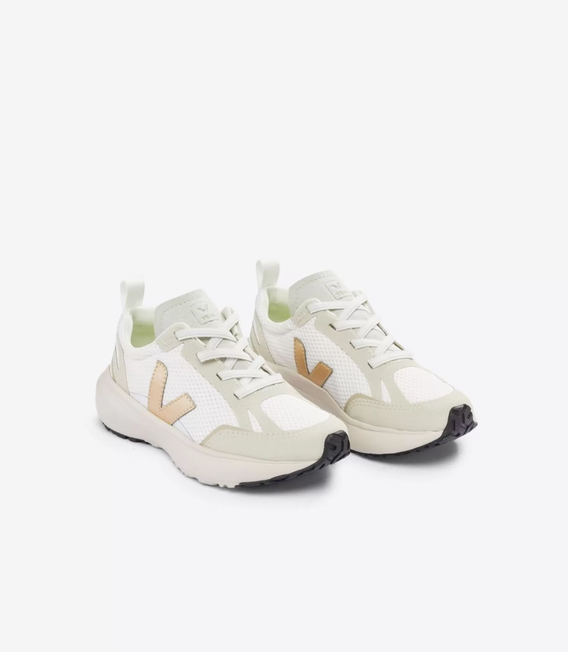 Cheap VEJA Canary Elastic Laces Alveomesh White Platine