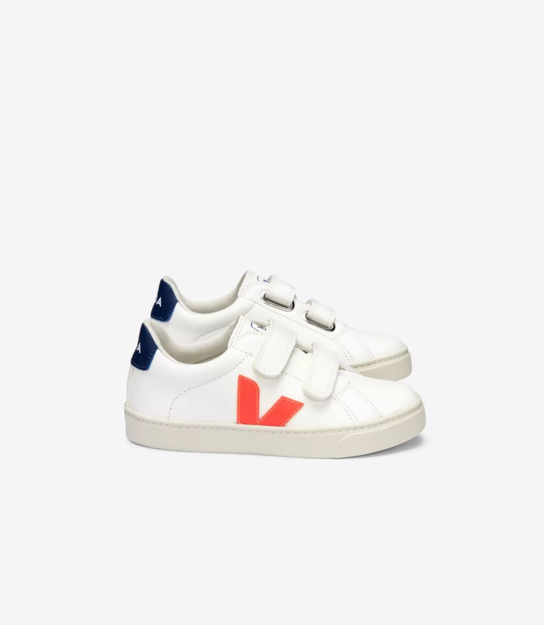 Best Sale VEJA Esplar Chromefree Leather White Orange Fluo Cobalt