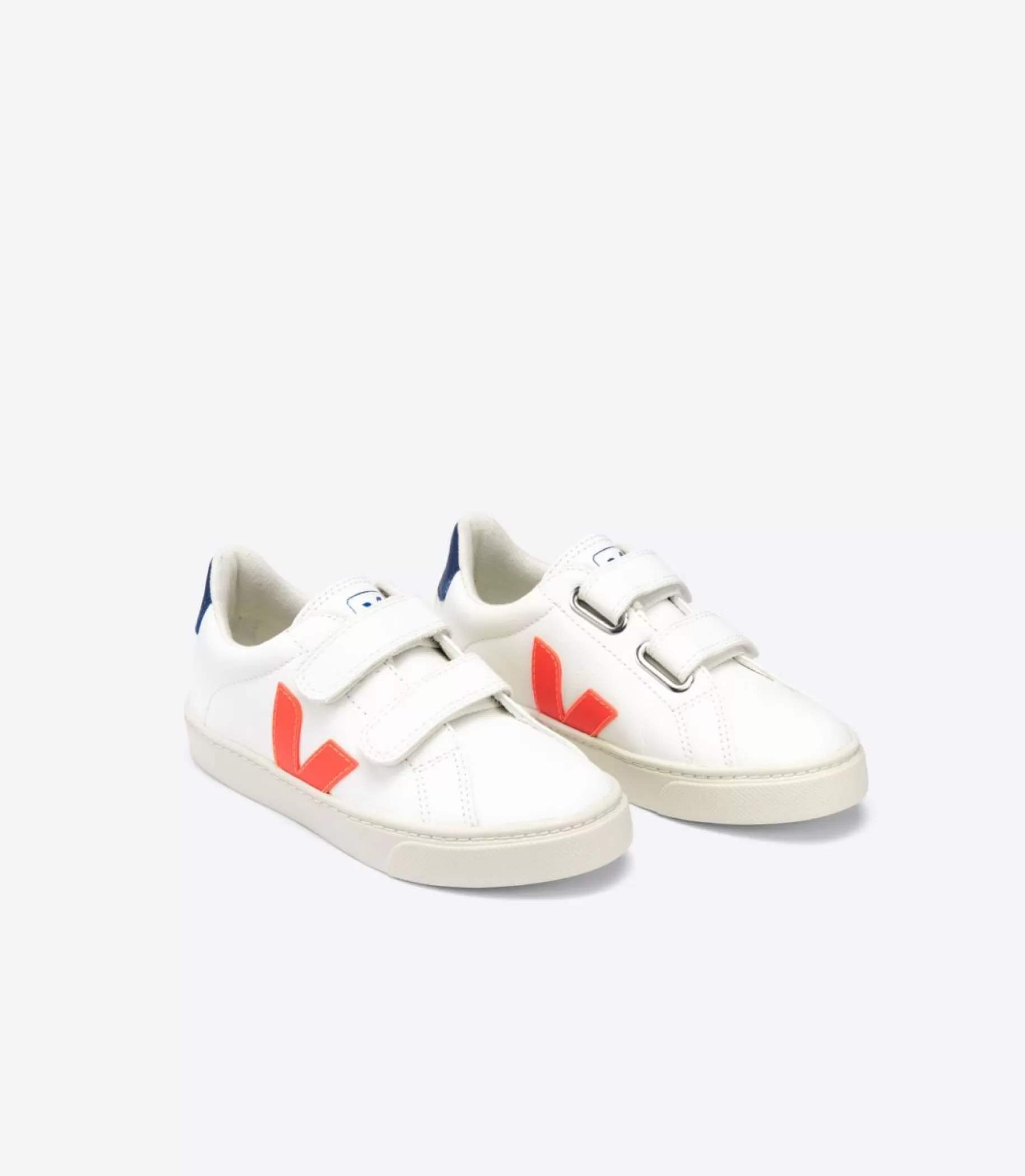 Best Sale VEJA Esplar Chromefree Leather White Orange Fluo Cobalt