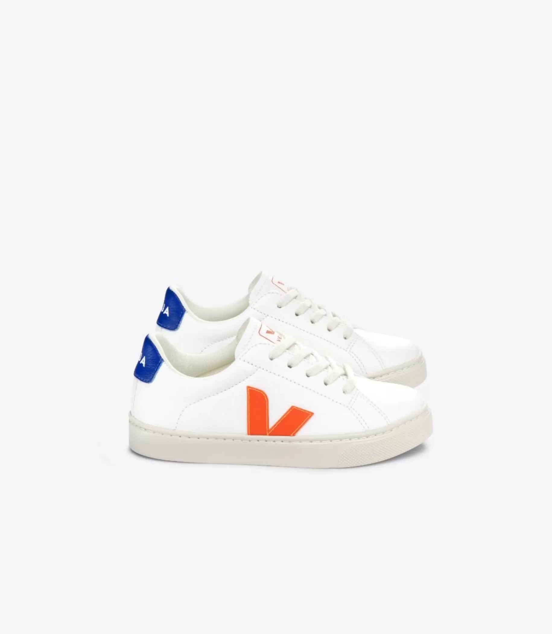 Discount VEJA Esplar Laces Chromefree Leather Extra White Orange Fluo