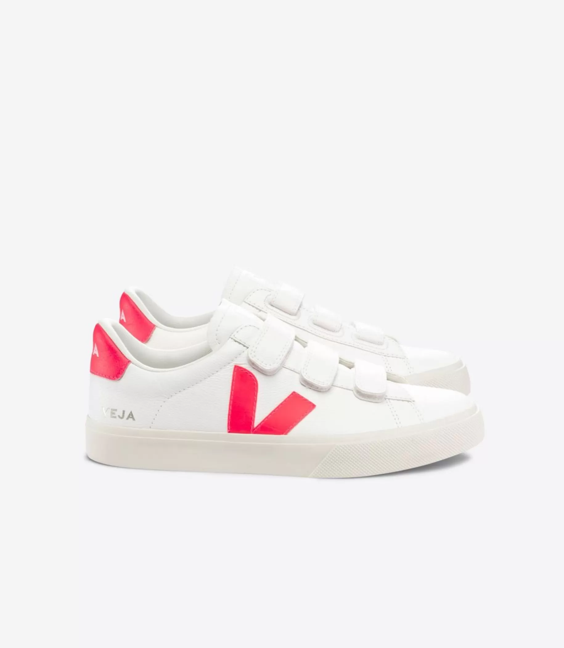 Fashion VEJA Recife Chromefree Leather White Rose Fluo
