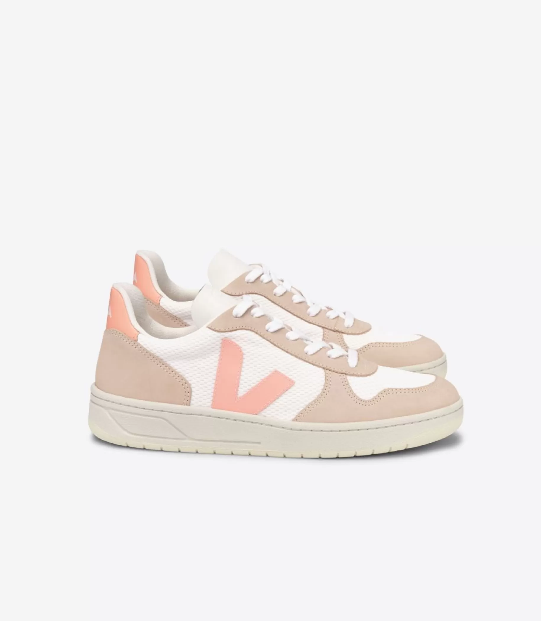 Cheap VEJA V-10 Alveomesh White Bellini Almond