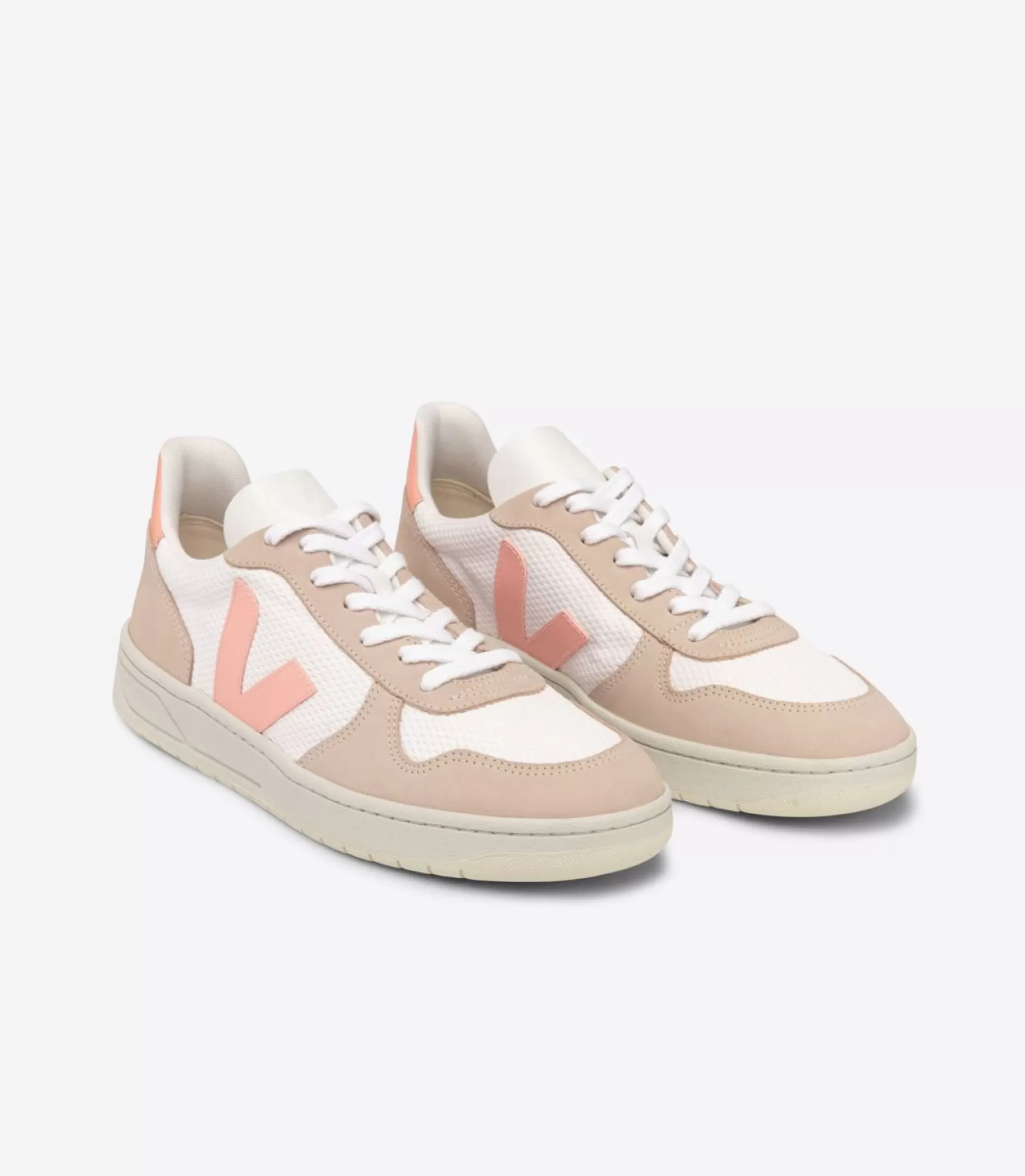 Cheap VEJA V-10 Alveomesh White Bellini Almond
