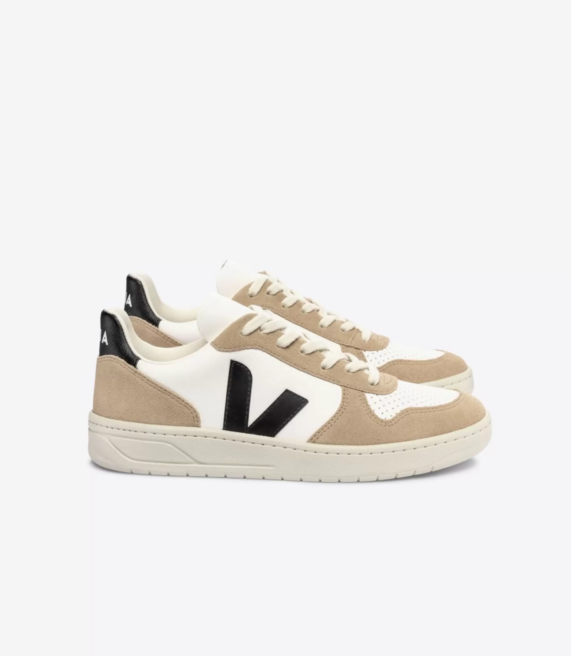 Flash Sale VEJA V-10 Chromefree Leather White Black Sahara
