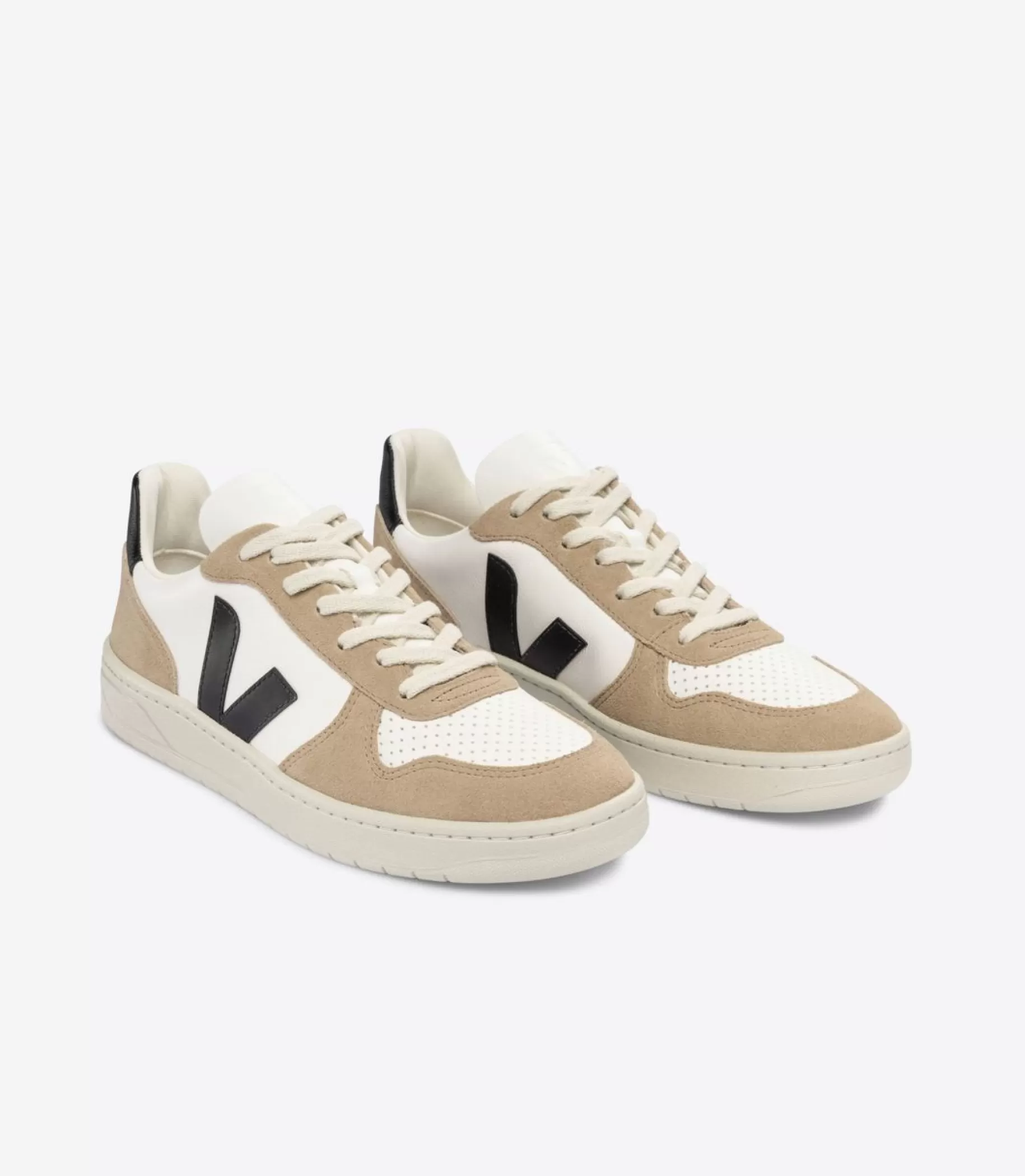 Flash Sale VEJA V-10 Chromefree Leather White Black Sahara