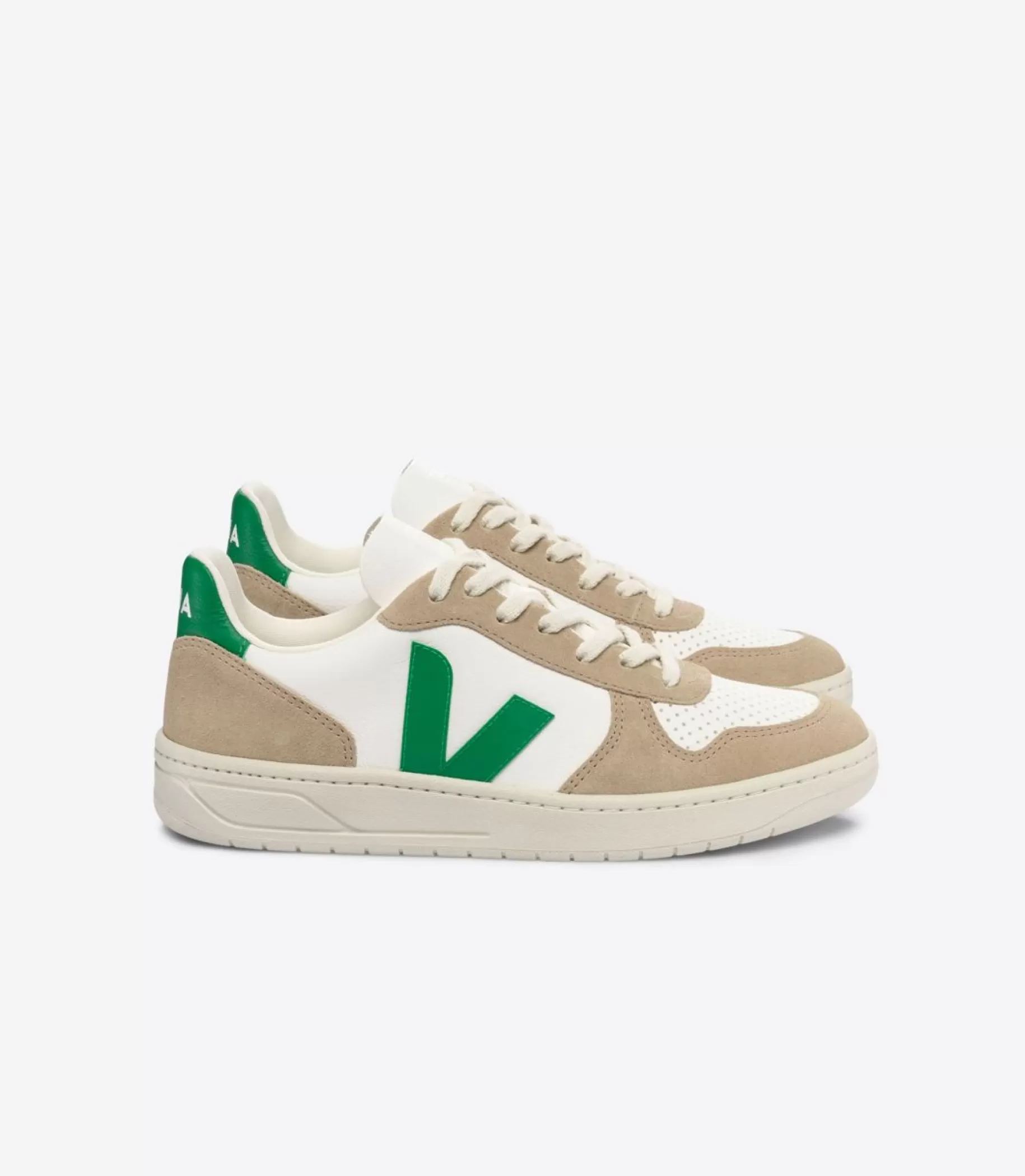 Clearance VEJA V-10 Chromefree Leather White Emeraude Sahara