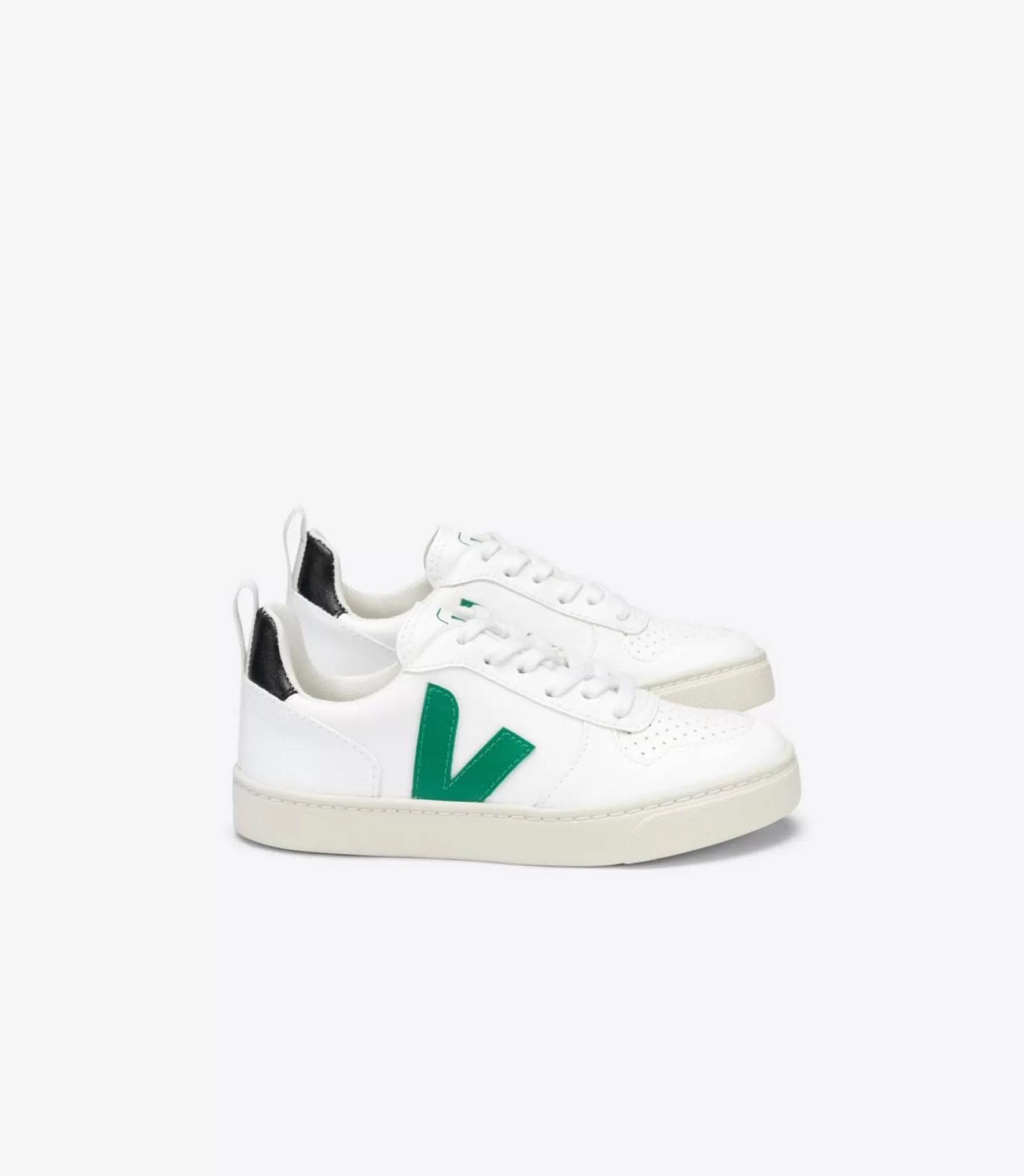 Clearance VEJA V-10 Laces Cwl White Emeraude Black