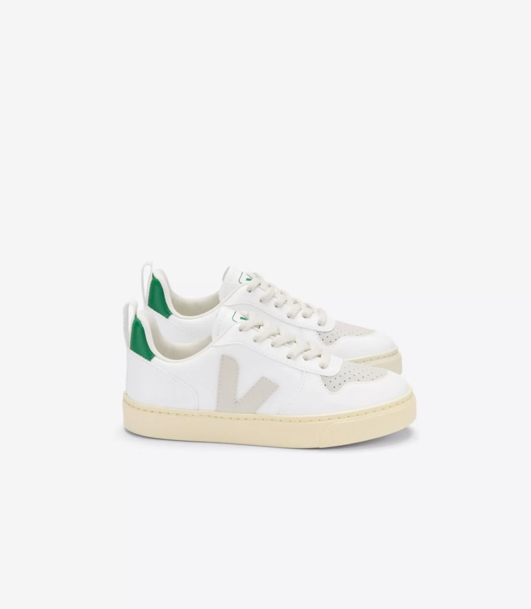 Shop VEJA V-10 Laces Cwl White Pierre Emeraude