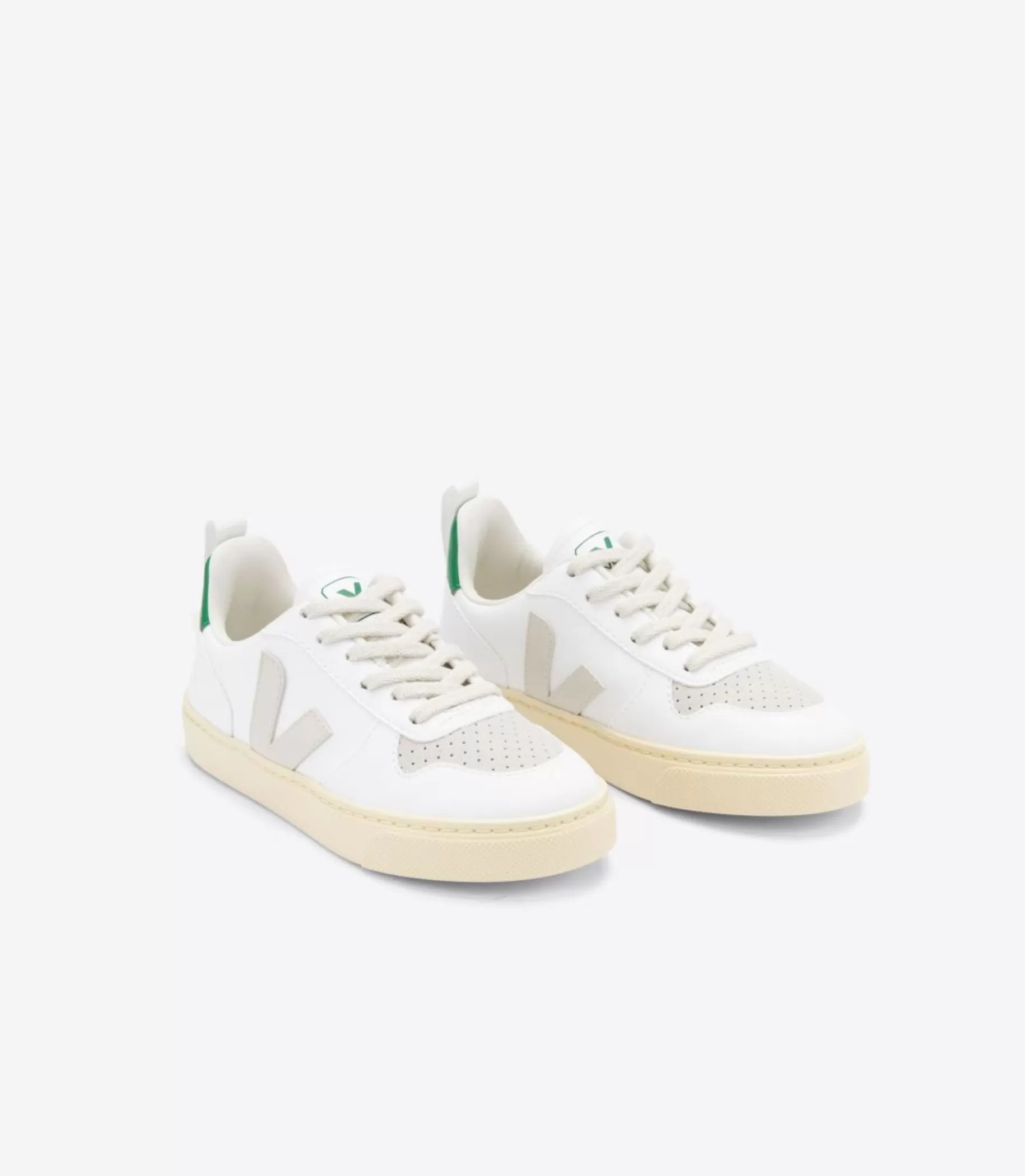 Shop VEJA V-10 Laces Cwl White Pierre Emeraude