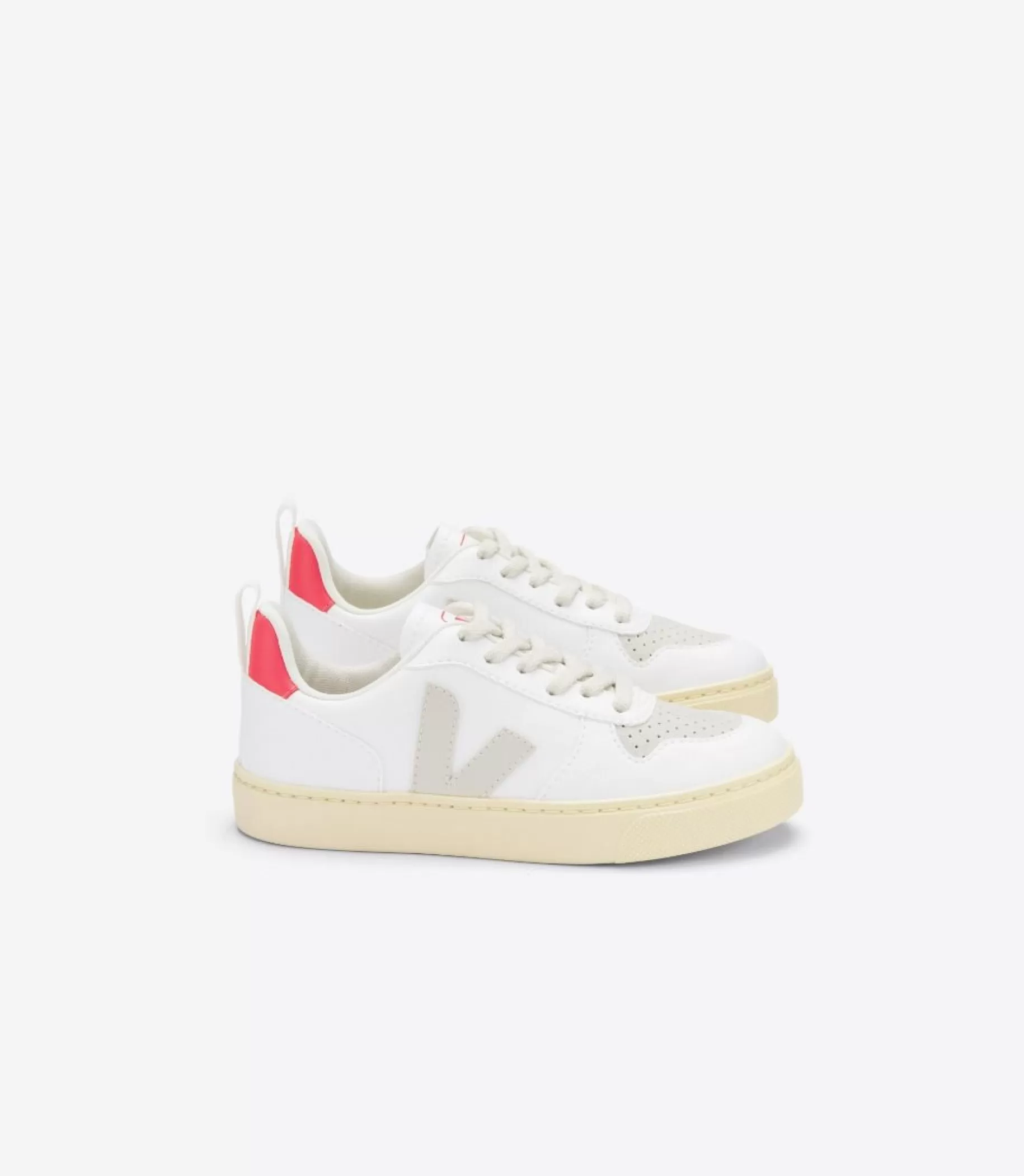 Shop VEJA V-10 Laces Cwl White Pierre Rose Fluo