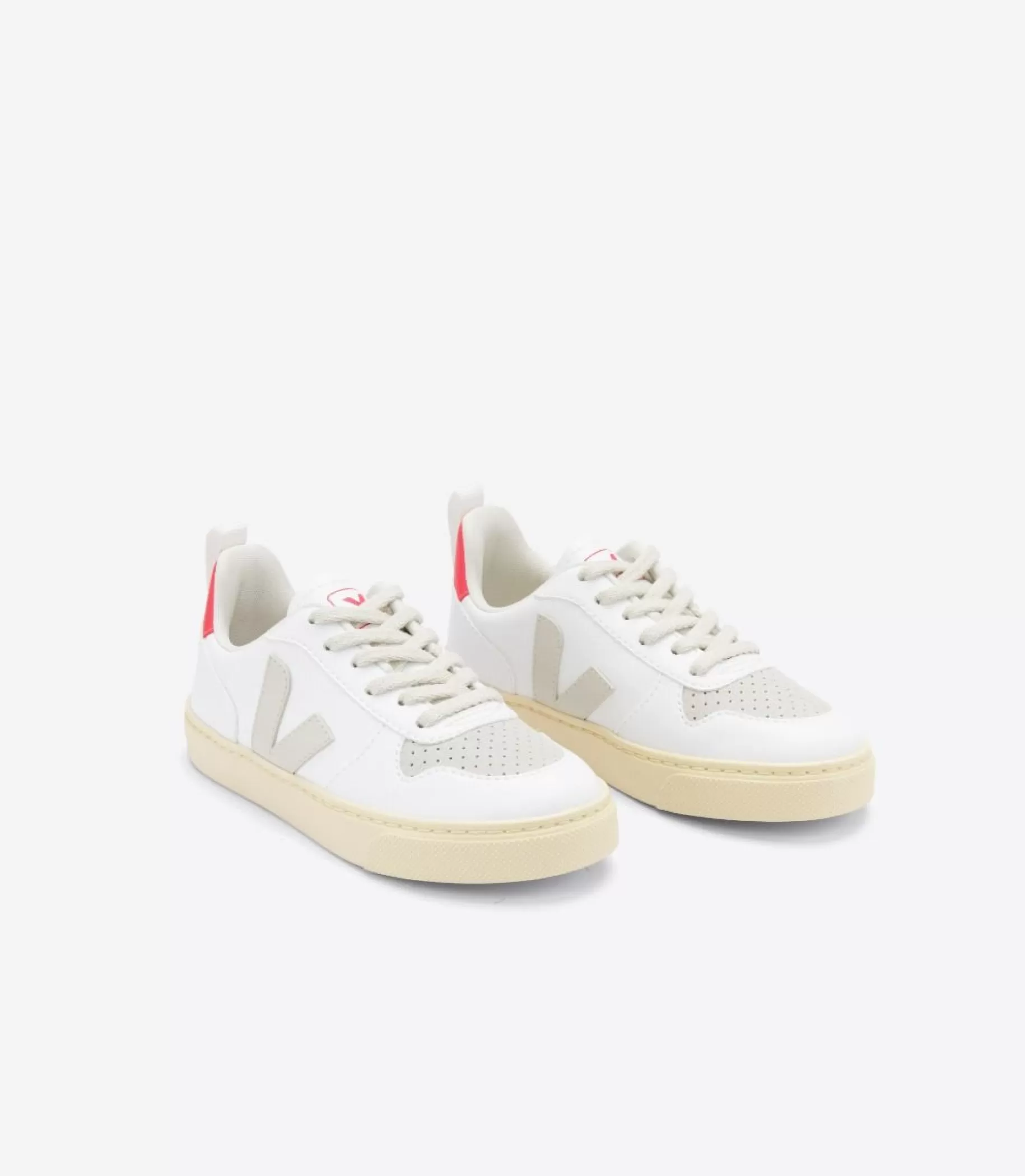 Shop VEJA V-10 Laces Cwl White Pierre Rose Fluo