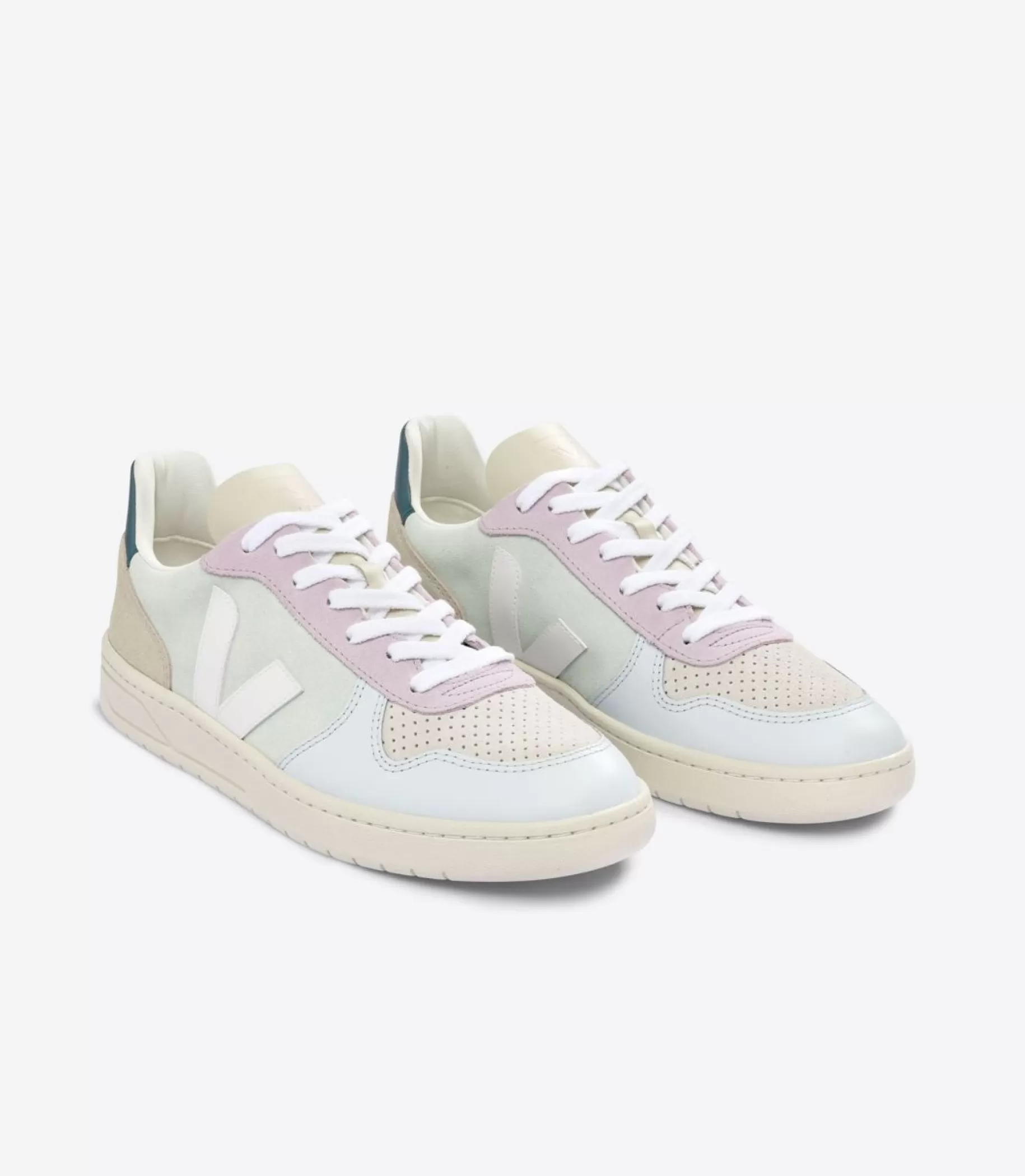 Fashion VEJA V-10 Suede Jade White Multico