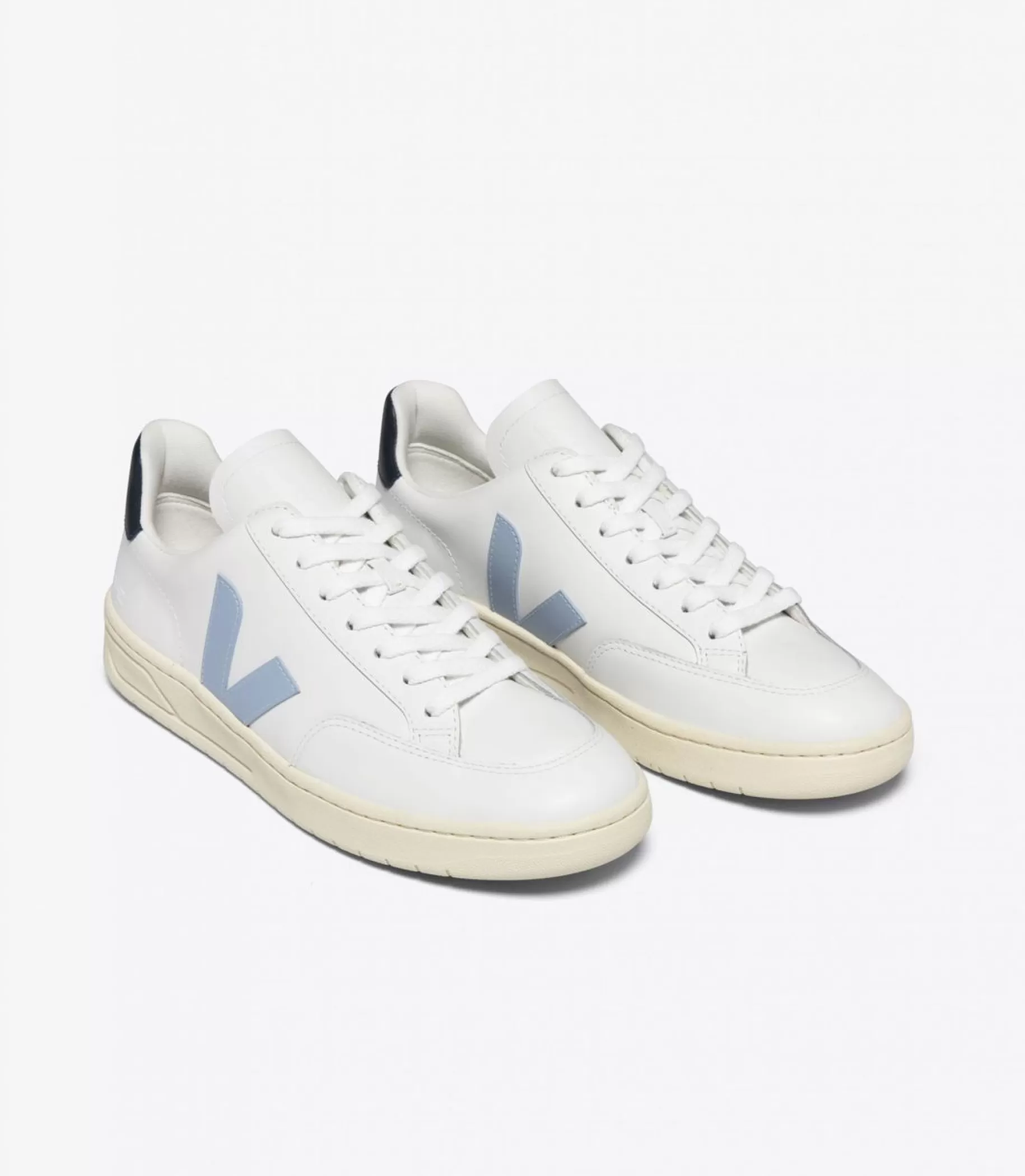 Outlet VEJA V-12 Leather Extra White Steel Nautico