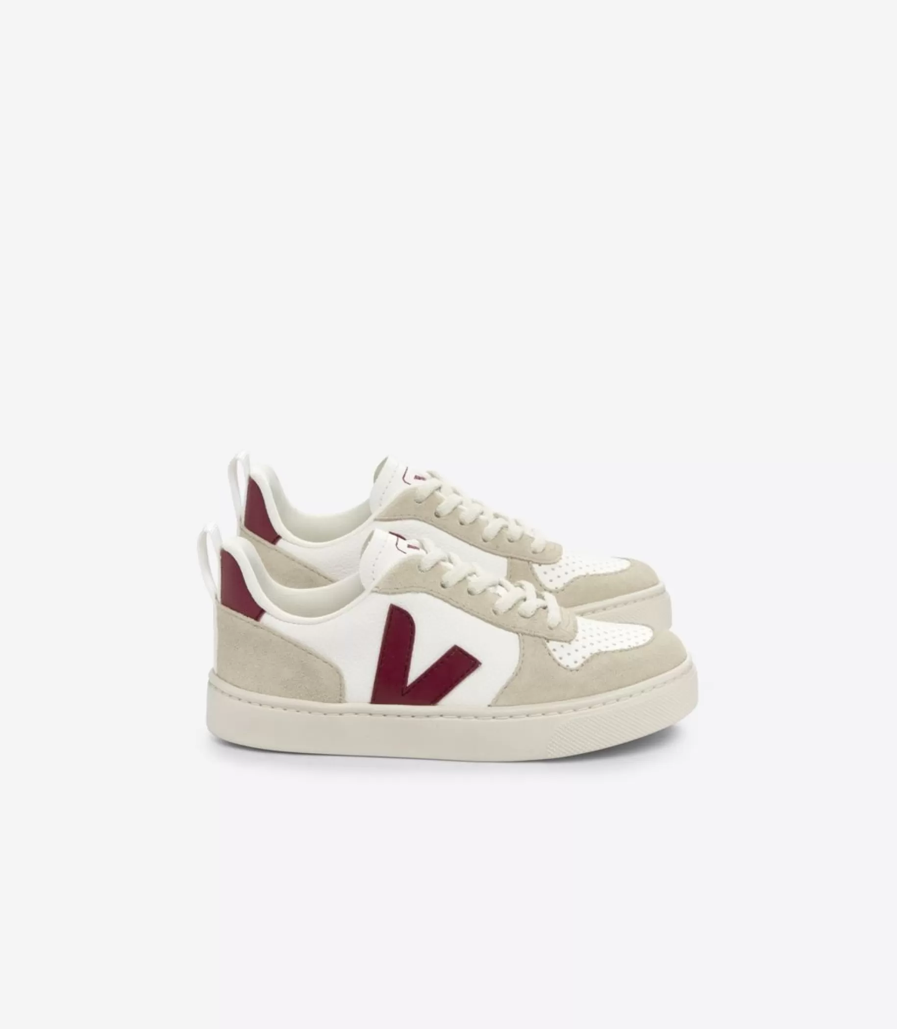 Fashion VEJA V 10 Laces Chromefree Leather Extra White Marsala Almond