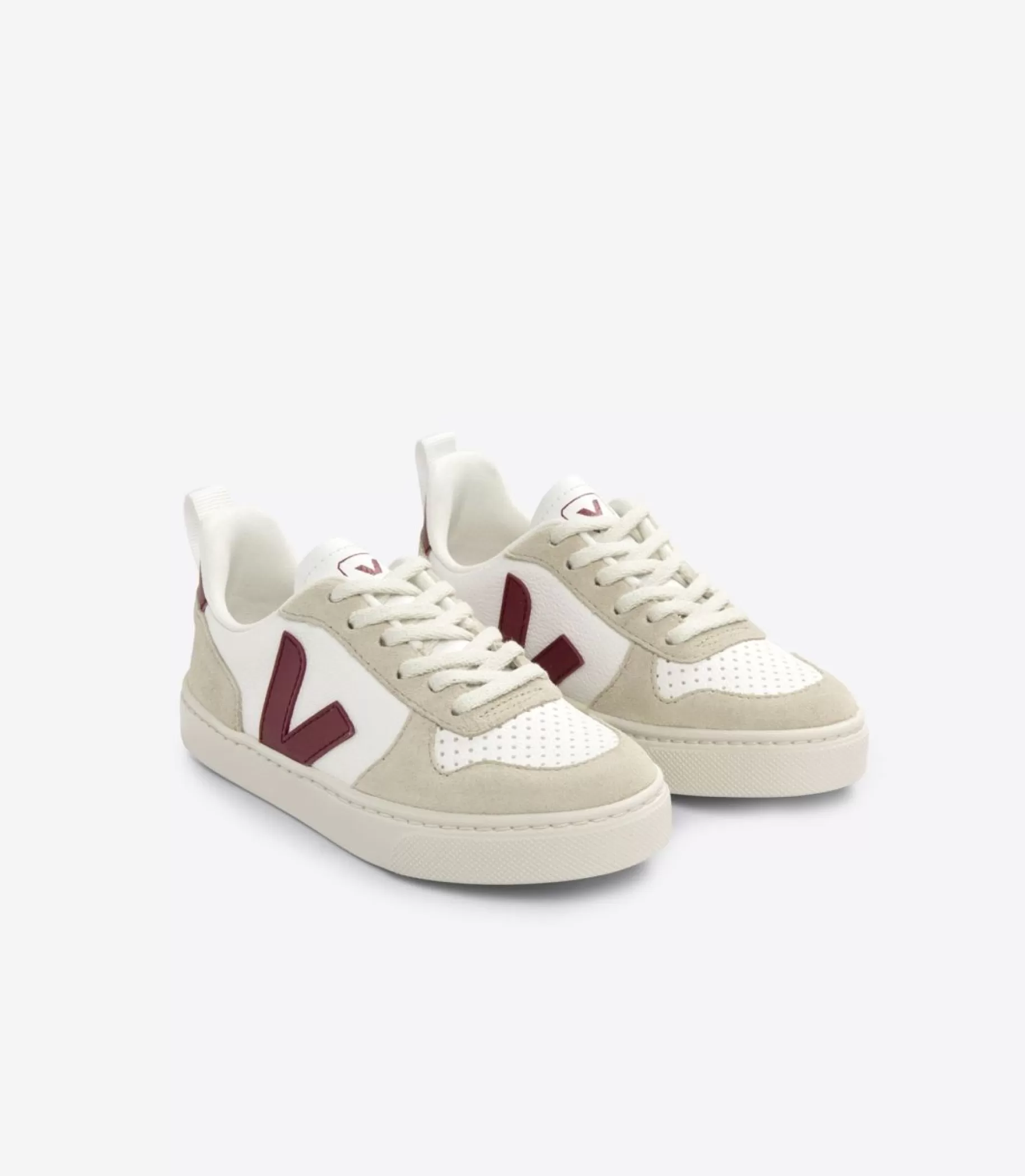 Fashion VEJA V 10 Laces Chromefree Leather Extra White Marsala Almond
