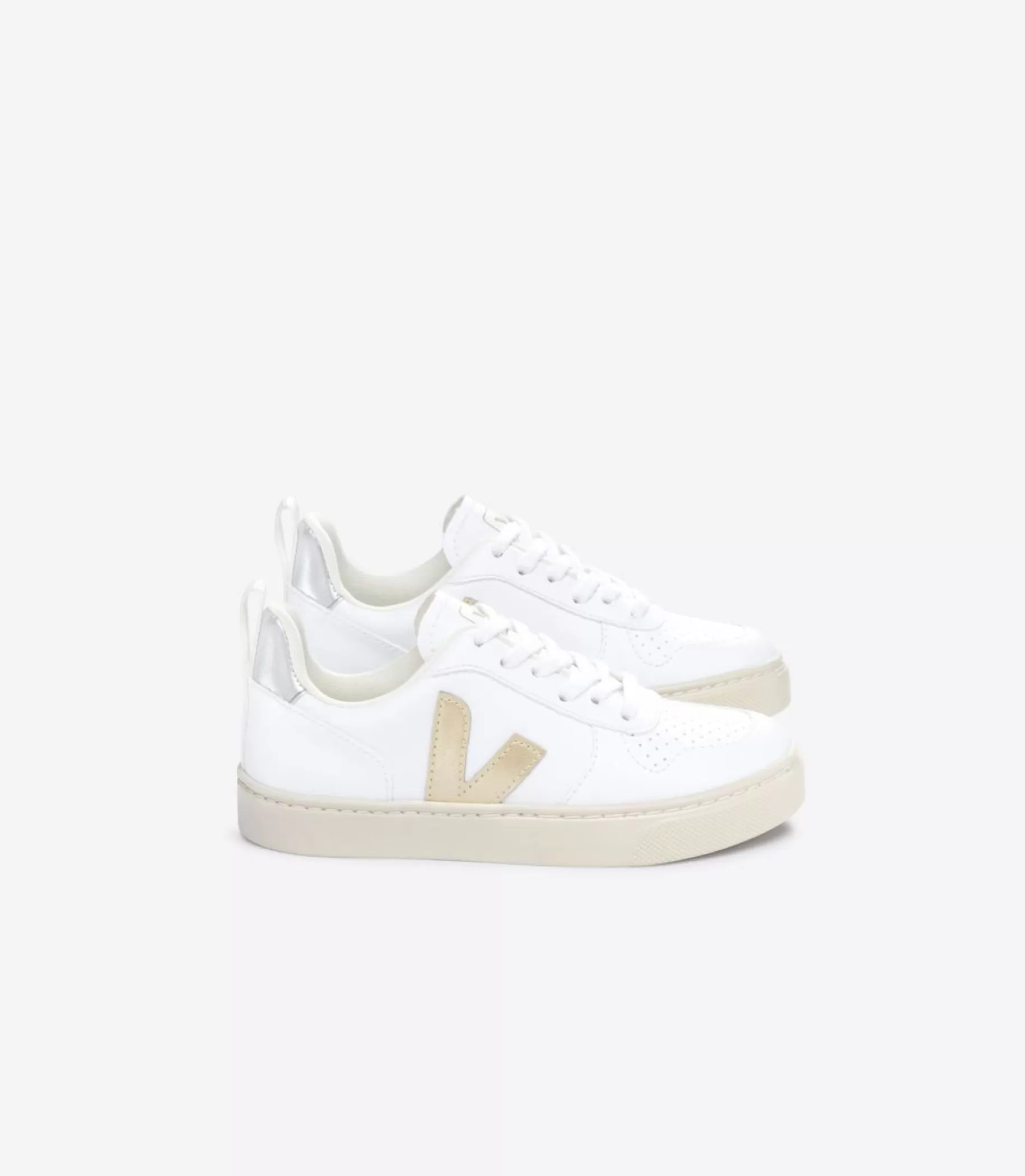 Outlet VEJA V 10 Laces Cwl White Platine Silver
